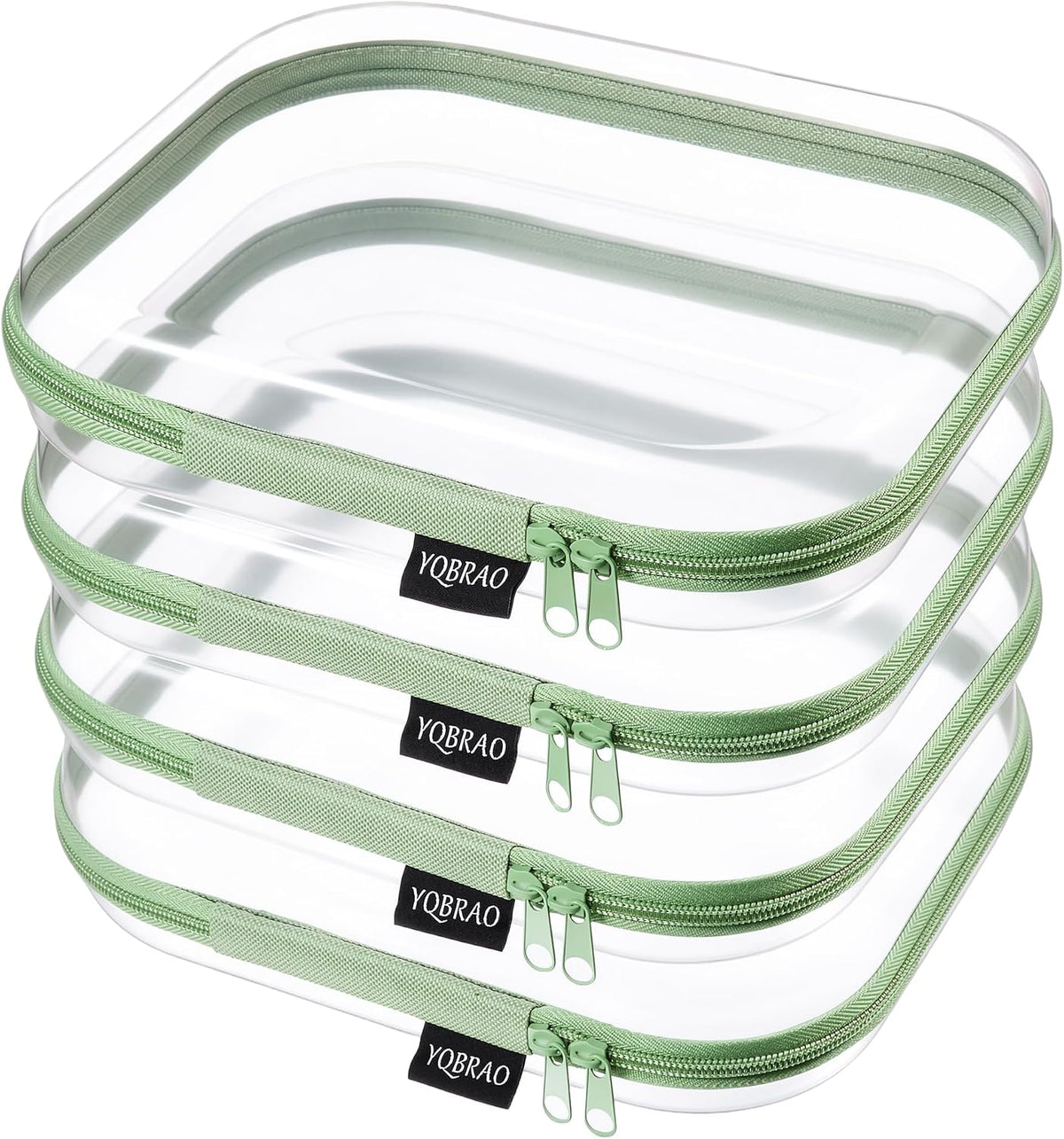 Clear Hard Shell Zipper Case, 1.2mm Heavy Duty Crush-Proof Diaper Bag Organizer Pouches, TSA Approved Travel Makeup Bag for Toiletries & Electronics, (2L, 2M, 2S) Multi-Size Storage Set