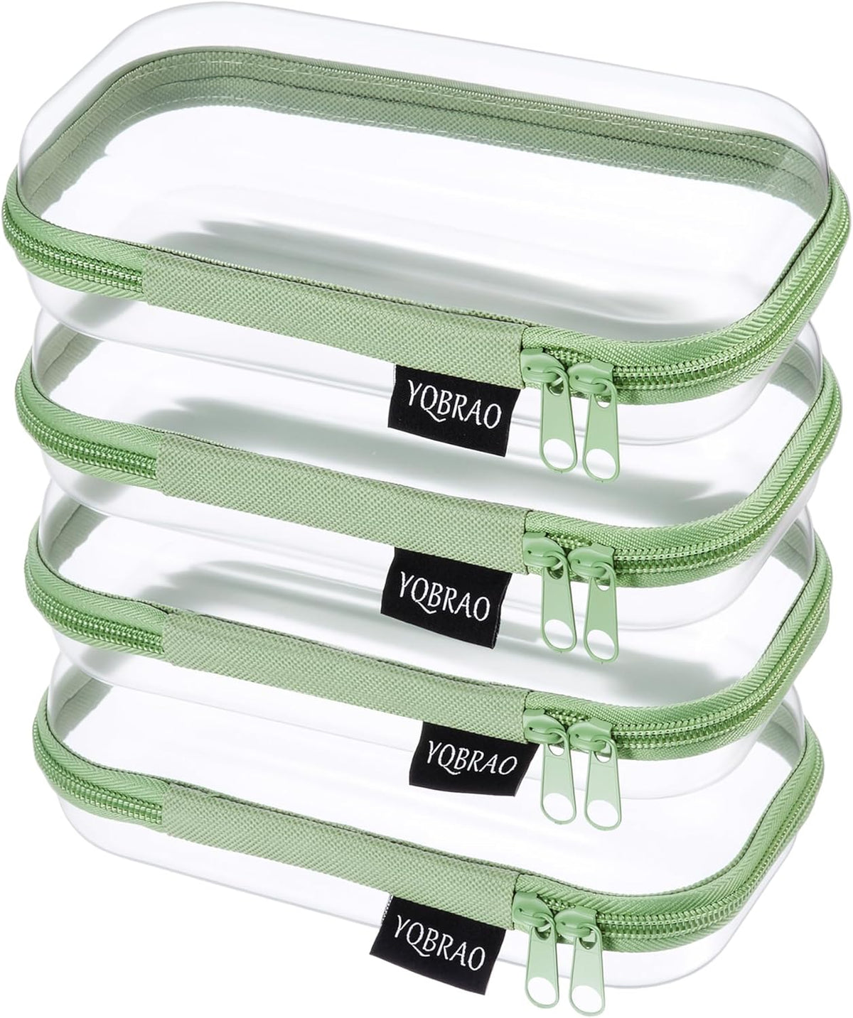 Clear Hard Shell Zipper Case, 1.2mm Heavy Duty Crush-Proof Diaper Bag Organizer Pouches, TSA Approved Travel Makeup Bag for Toiletries & Electronics, (2L, 2M, 2S) Multi-Size Storage Set