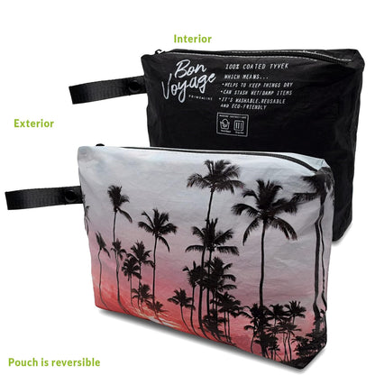 Tyvek Zippered Pouch, Wet Swimsuit Bags, Wet & Dry Reversable Pouch, Travel, Toiletry, Pool, Beach Essentials, Waterproof, Summer Must Haves, 11.5x8.5x2 Inch, (Small)