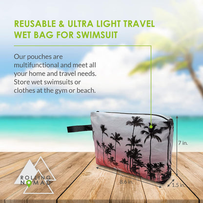 Tyvek Zippered Pouch, Wet Swimsuit Bags, Wet & Dry Reversable Pouch, Travel, Toiletry, Pool, Beach Essentials, Waterproof, Summer Must Haves, 11.5x8.5x2 Inch, (Small)