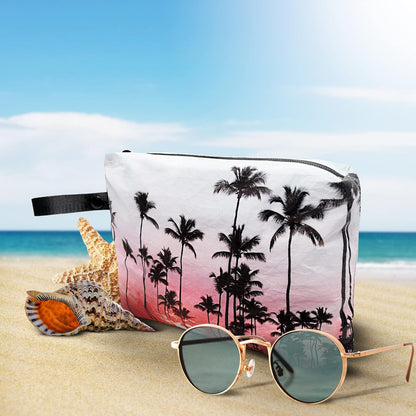 Tyvek Zippered Pouch, Wet Swimsuit Bags, Wet & Dry Reversable Pouch, Travel, Toiletry, Pool, Beach Essentials, Waterproof, Summer Must Haves, 11.5x8.5x2 Inch, (Small)