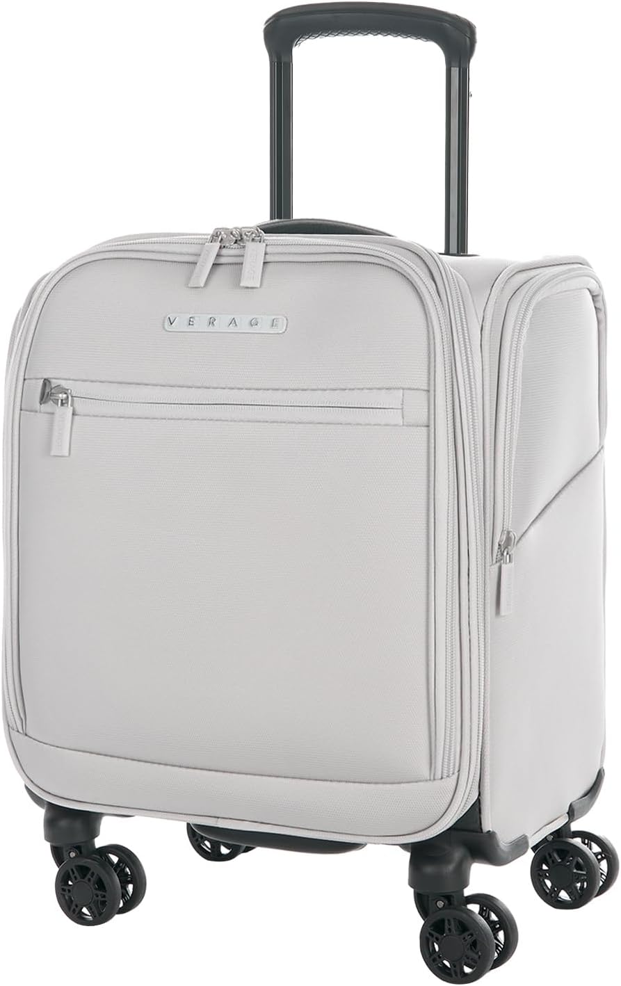 Under Seat Luggage with Wheels, Softside Small Suitcase Spinner Carry On Luggage Bags for Airlines Airplanes Short Trip Men Women (Black, 14.5-Inch Plus Underseat)
