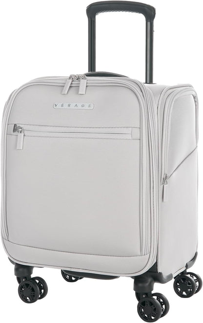 Under Seat Luggage with Wheels, Softside Small Suitcase Spinner Carry On Luggage Bags for Airlines Airplanes Short Trip Men Women (Black, 14.5-Inch Plus Underseat)