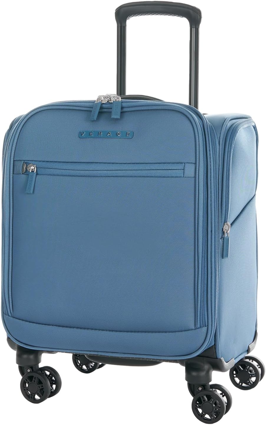 Under Seat Luggage with Wheels, Softside Small Suitcase Spinner Carry On Luggage Bags for Airlines Airplanes Short Trip Men Women (Black, 14.5-Inch Plus Underseat)