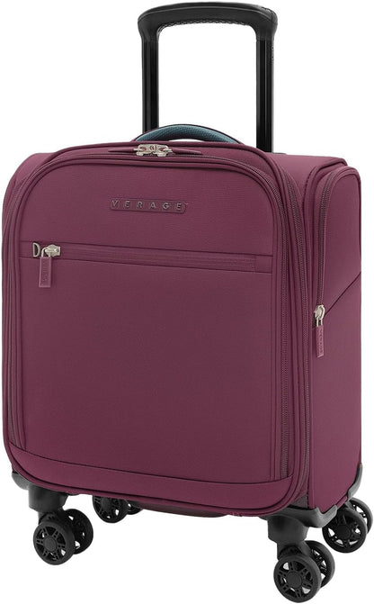 Under Seat Luggage with Wheels, Softside Small Suitcase Spinner Carry On Luggage Bags for Airlines Airplanes Short Trip Men Women (Black, 14.5-Inch Plus Underseat)