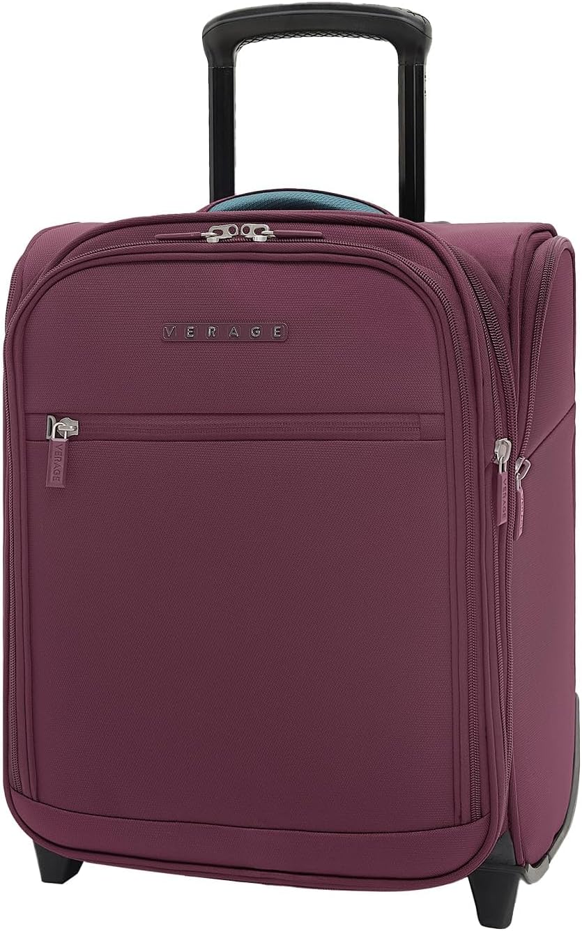 Under Seat Luggage with Wheels, Softside Small Suitcase Spinner Carry On Luggage Bags for Airlines Airplanes Short Trip Men Women (Black, 14.5-Inch Plus Underseat)