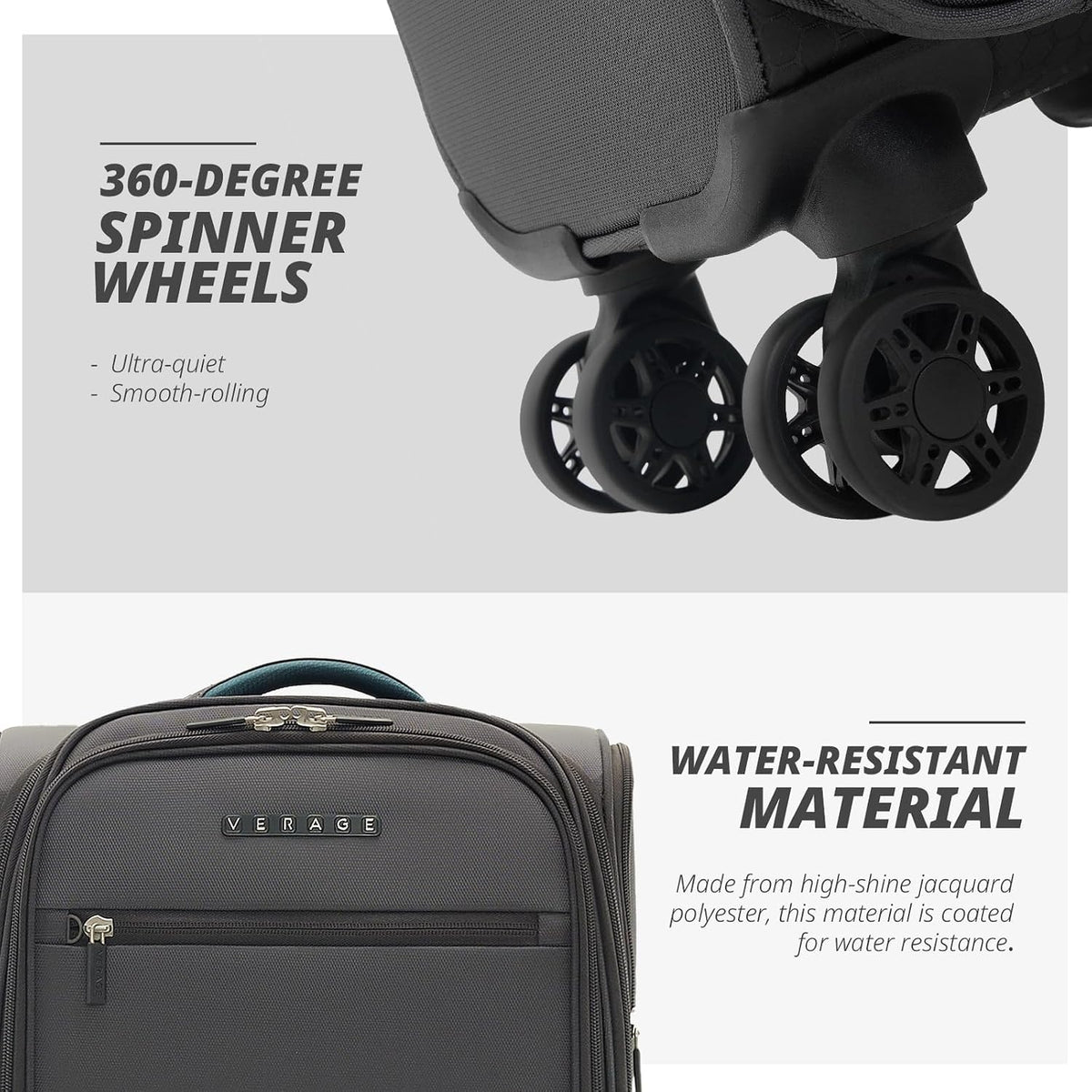 Under Seat Luggage with Wheels, Softside Small Suitcase Spinner Carry On Luggage Bags for Airlines Airplanes Short Trip Men Women (Black, 14.5-Inch Plus Underseat)