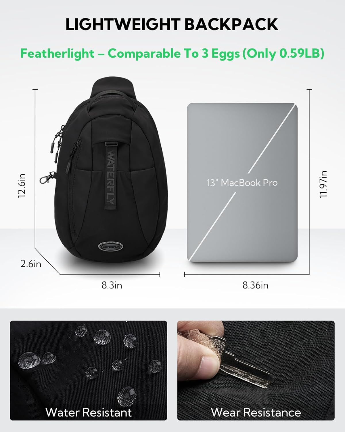 Small Crossbody Sling Backpack: RFID Blocking Anti Theft Sling Bag Travel Daypack Man Woman