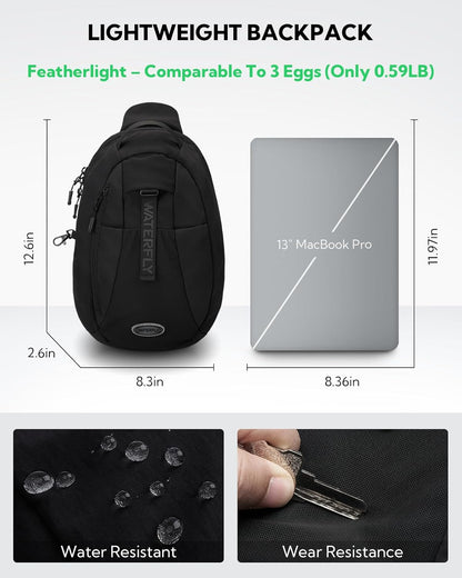 Small Crossbody Sling Backpack: RFID Blocking Anti Theft Sling Bag Travel Daypack Man Woman