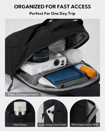 Small Crossbody Sling Backpack: RFID Blocking Anti Theft Sling Bag Travel Daypack Man Woman
