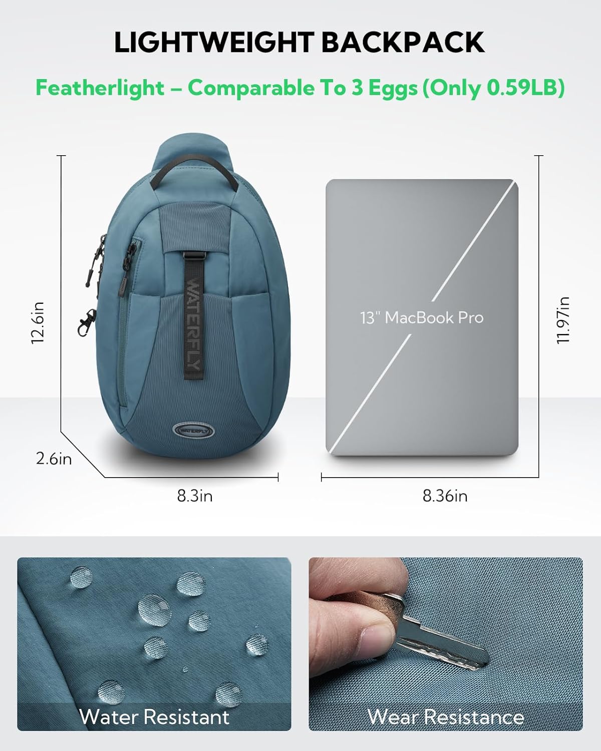 Small Crossbody Sling Backpack: RFID Blocking Anti Theft Sling Bag Travel Daypack Man Woman