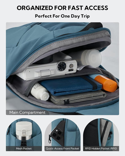 Small Crossbody Sling Backpack: RFID Blocking Anti Theft Sling Bag Travel Daypack Man Woman