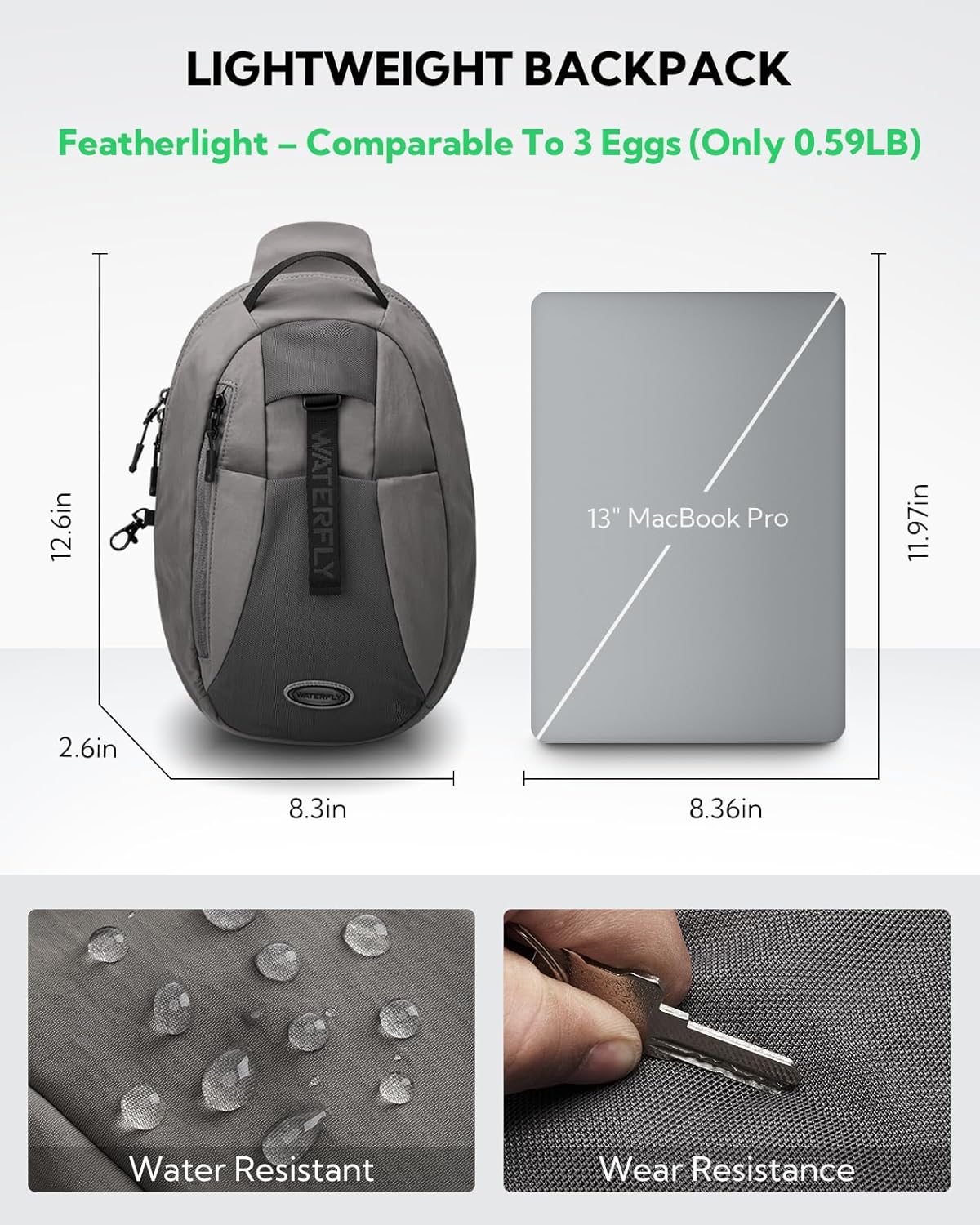 Small Crossbody Sling Backpack: RFID Blocking Anti Theft Sling Bag Travel Daypack Man Woman