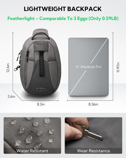 Small Crossbody Sling Backpack: RFID Blocking Anti Theft Sling Bag Travel Daypack Man Woman