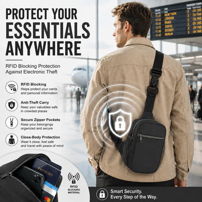 Anti Theft Crossbody Bags for Women & Men Sling Bag with RFID Blocking Travel Crossbody Bags for Women Crossbody Purse