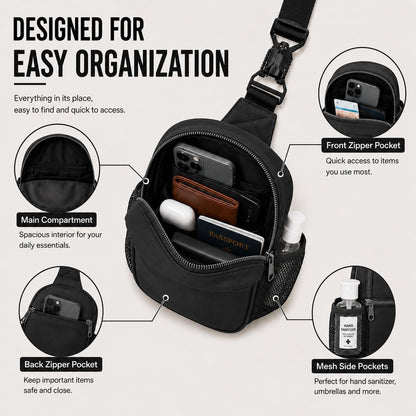 Anti Theft Crossbody Bags for Women & Men Sling Bag with RFID Blocking Travel Crossbody Bags for Women Crossbody Purse