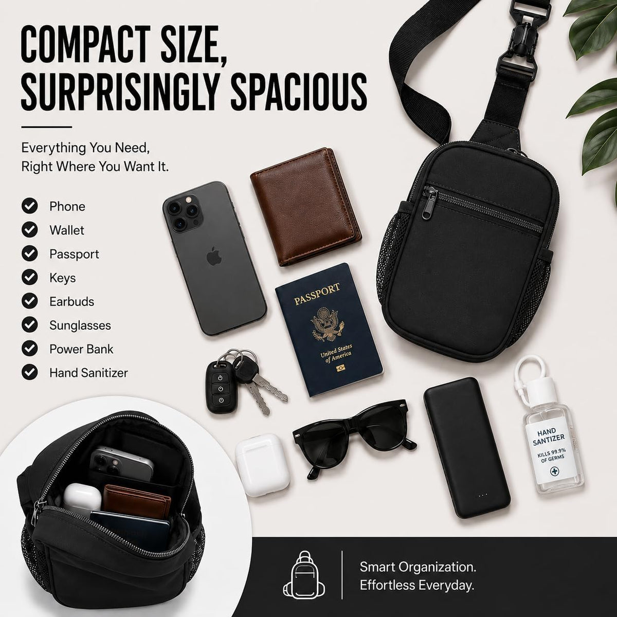 Anti Theft Crossbody Bags for Women & Men Sling Bag with RFID Blocking Travel Crossbody Bags for Women Crossbody Purse