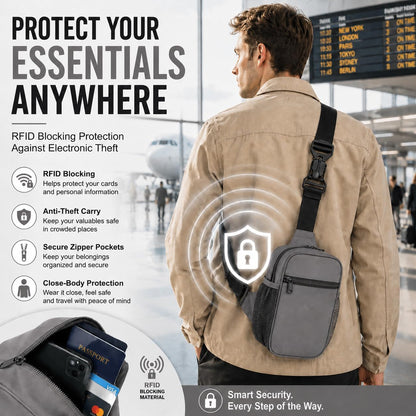 Anti Theft Crossbody Bags for Women & Men Sling Bag with RFID Blocking Travel Crossbody Bags for Women Crossbody Purse