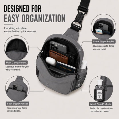 Anti Theft Crossbody Bags for Women & Men Sling Bag with RFID Blocking Travel Crossbody Bags for Women Crossbody Purse