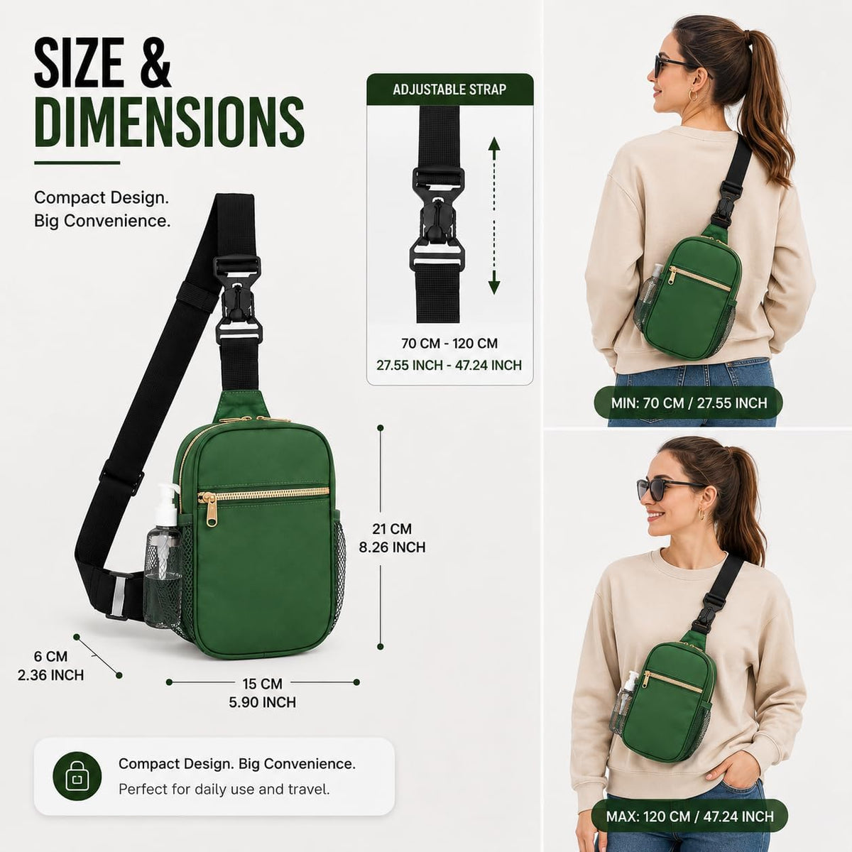 Anti Theft Crossbody Bags for Women & Men Sling Bag with RFID Blocking Travel Crossbody Bags for Women Crossbody Purse