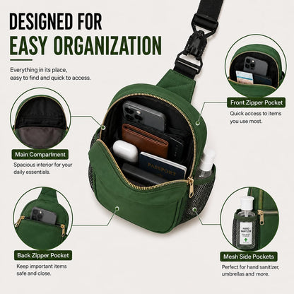 Anti Theft Crossbody Bags for Women & Men Sling Bag with RFID Blocking Travel Crossbody Bags for Women Crossbody Purse