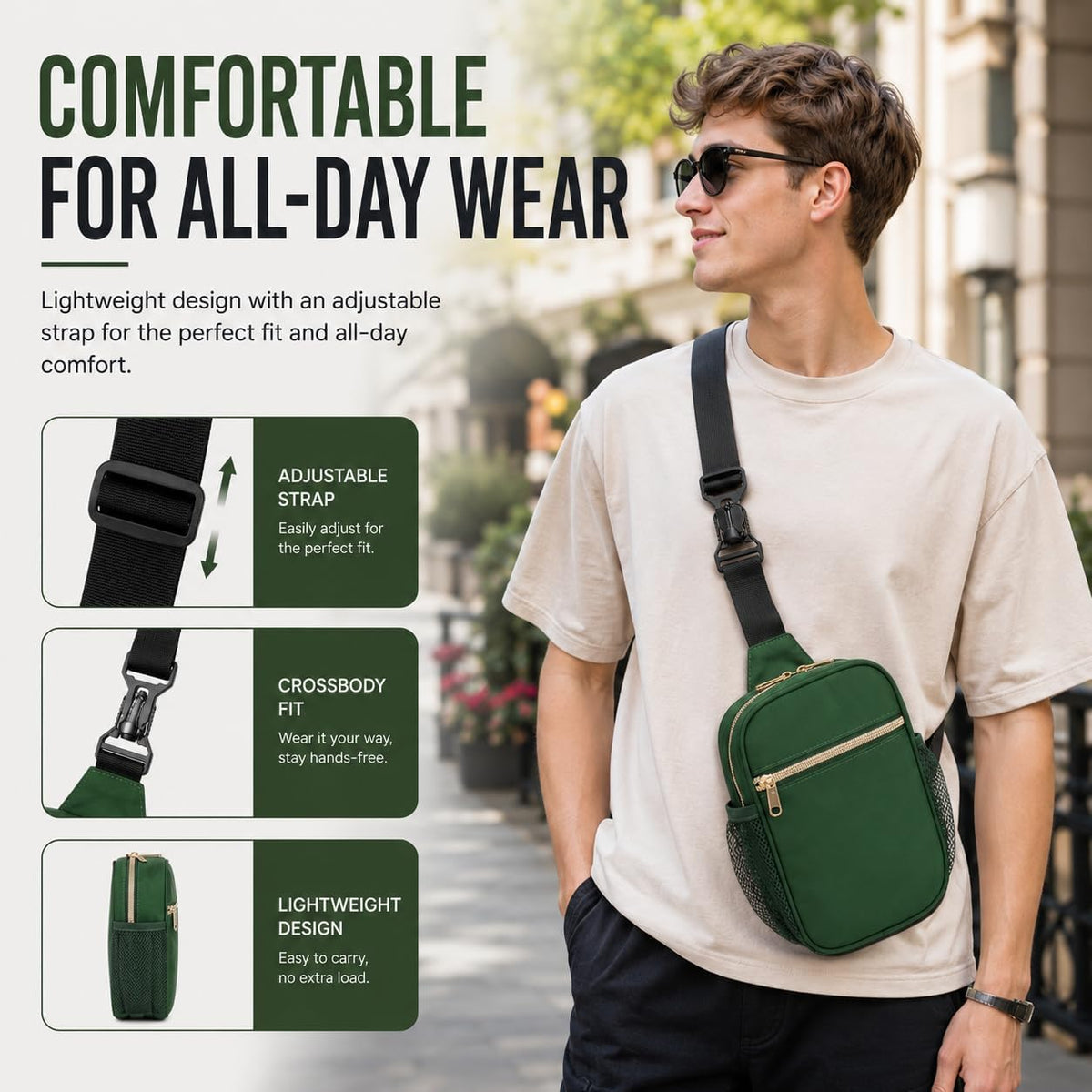 Anti Theft Crossbody Bags for Women & Men Sling Bag with RFID Blocking Travel Crossbody Bags for Women Crossbody Purse