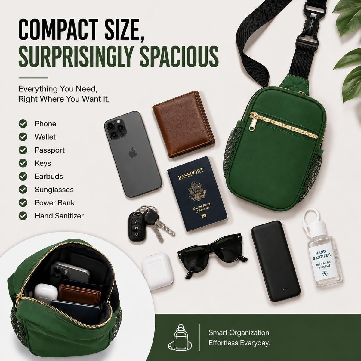 Anti Theft Crossbody Bags for Women & Men Sling Bag with RFID Blocking Travel Crossbody Bags for Women Crossbody Purse