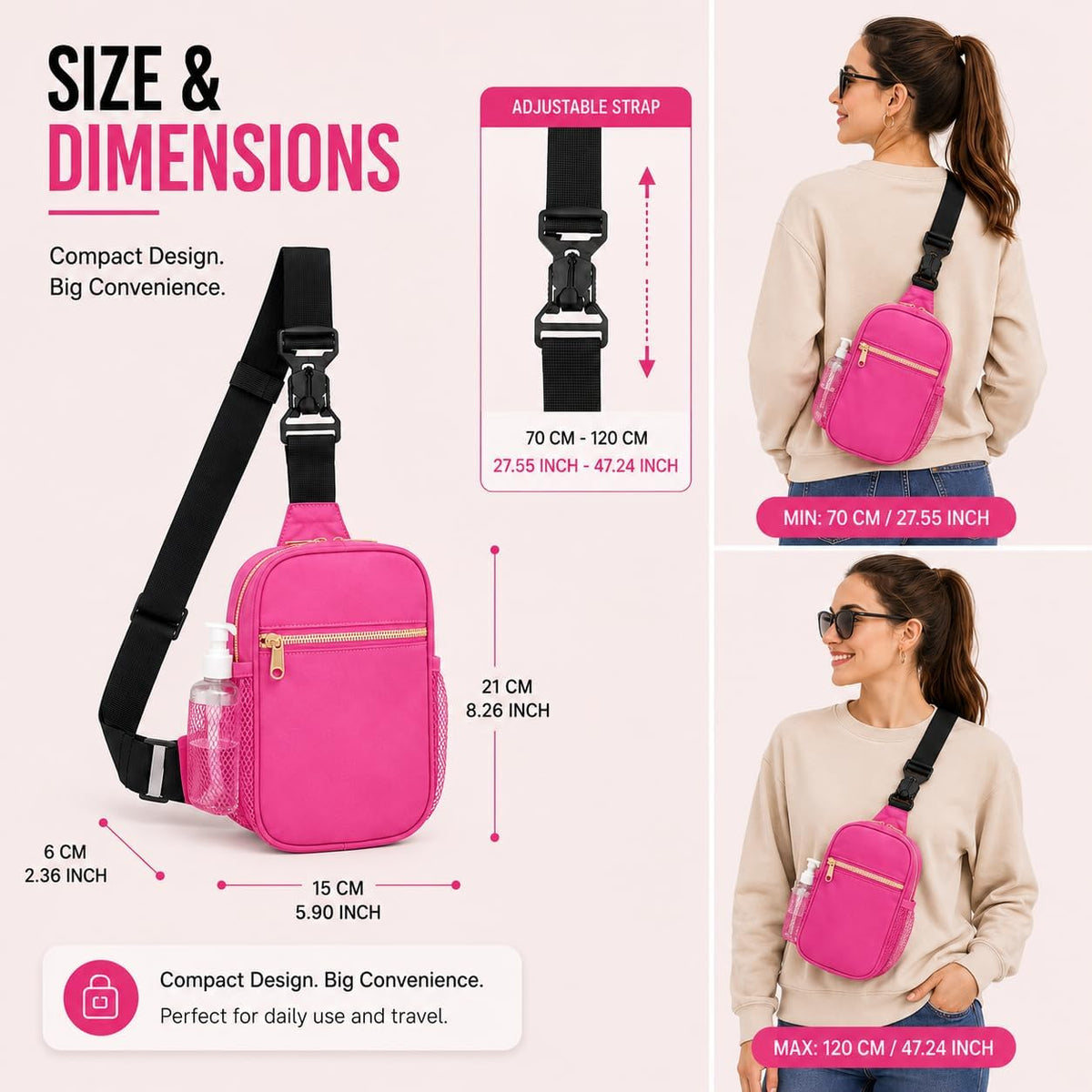 Anti Theft Crossbody Bags for Women & Men Sling Bag with RFID Blocking Travel Crossbody Bags for Women Crossbody Purse