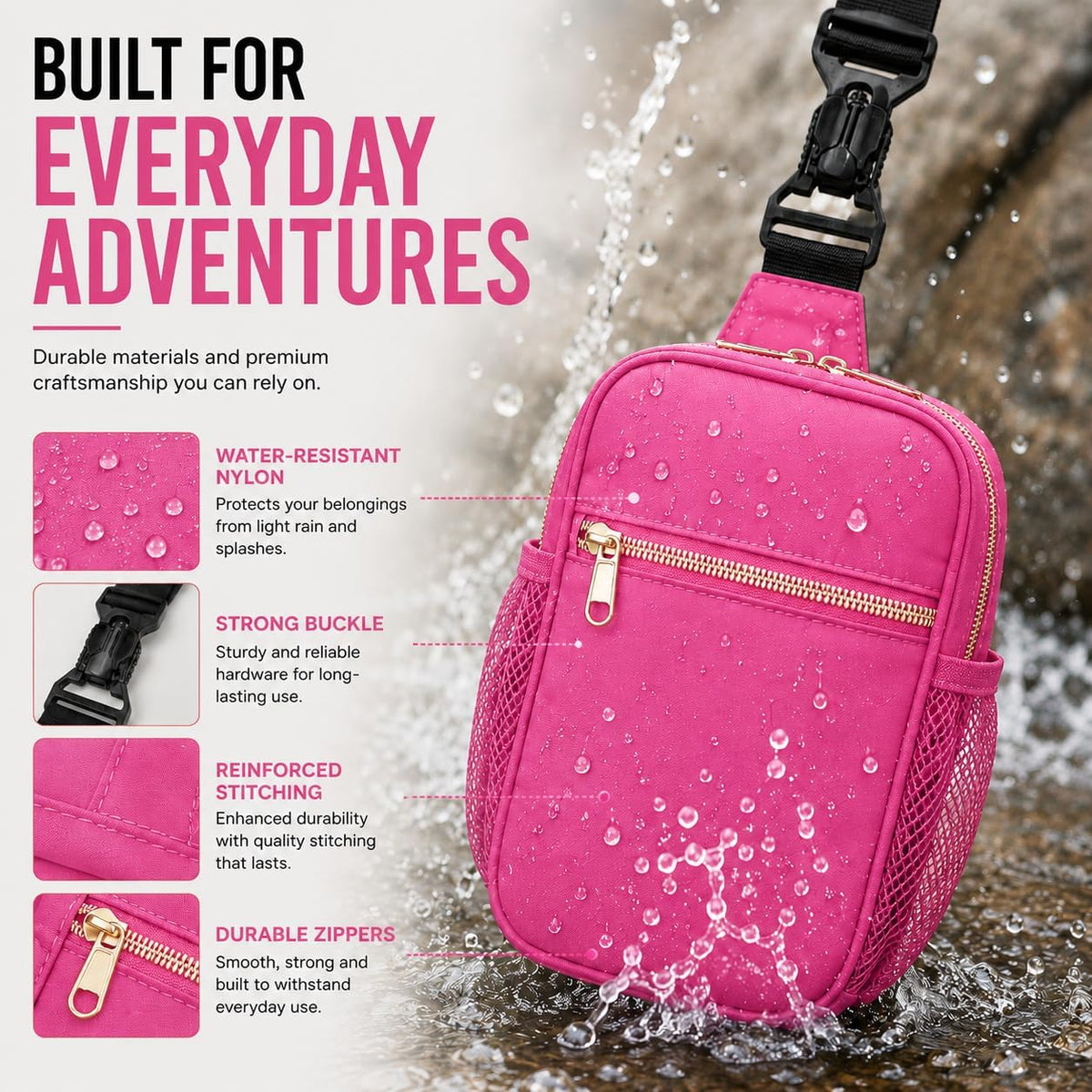 Anti Theft Crossbody Bags for Women & Men Sling Bag with RFID Blocking Travel Crossbody Bags for Women Crossbody Purse