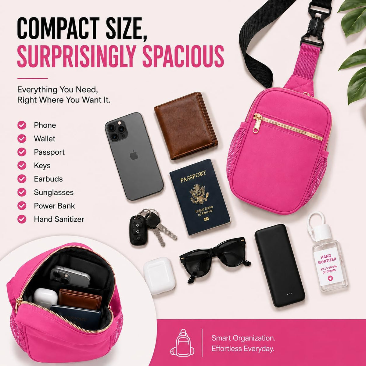 Anti Theft Crossbody Bags for Women & Men Sling Bag with RFID Blocking Travel Crossbody Bags for Women Crossbody Purse