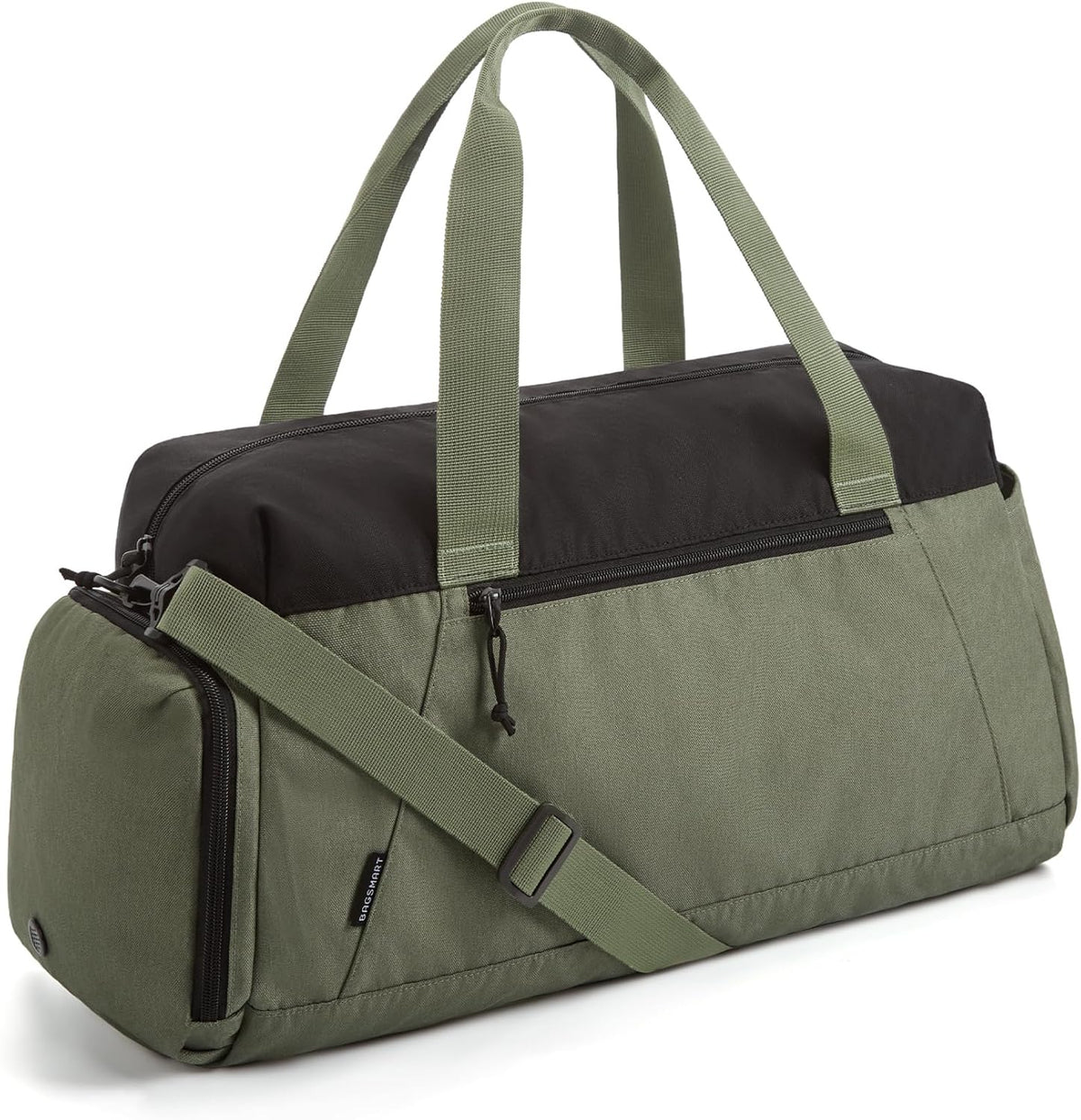 Gym Bags for Men Women, Foldable Travel Duffle Bag, Lightweight Weekender Duffel Bag With Shoe Compartment, Water Resistant Workout Duffle Sports Bag for Travel Yoga, Black