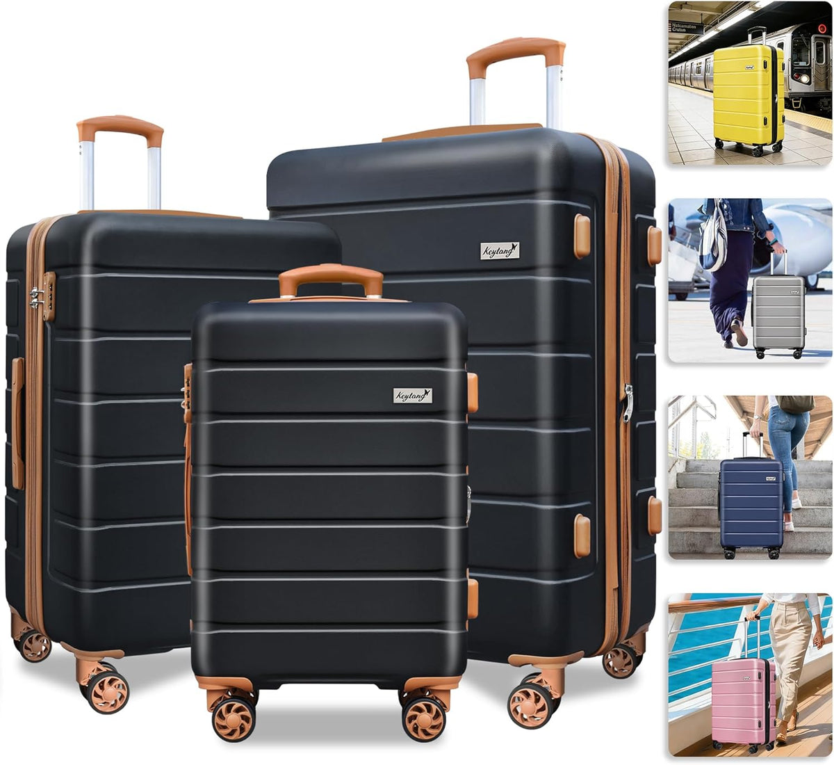 Explorer 20 Inch Carry On - Hardshell Suitcases with Front Pocket, Blue