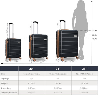 Explorer 20 Inch Carry On - Hardshell Suitcases with Front Pocket, Blue