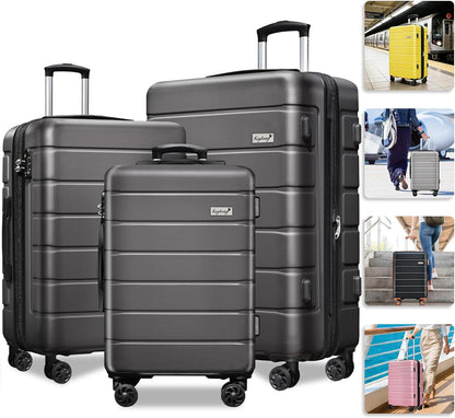 Explorer 20 Inch Carry On - Hardshell Suitcases with Front Pocket, Blue