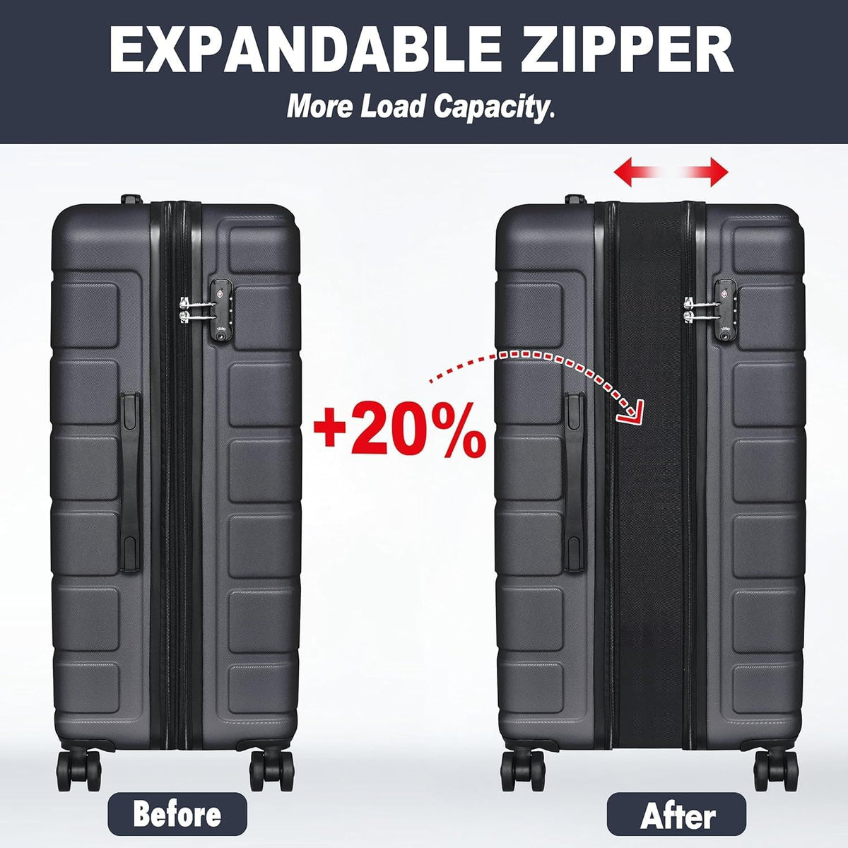 Explorer 20 Inch Carry On - Hardshell Suitcases with Front Pocket, Blue