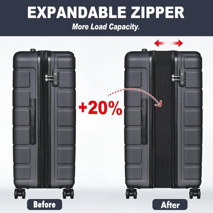 Explorer 20 Inch Carry On - Hardshell Suitcases with Front Pocket, Blue