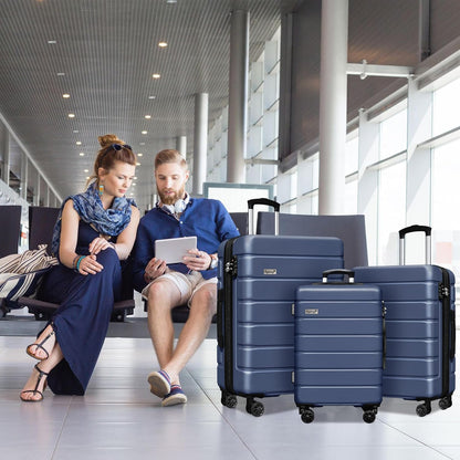 Explorer 20 Inch Carry On - Hardshell Suitcases with Front Pocket, Blue