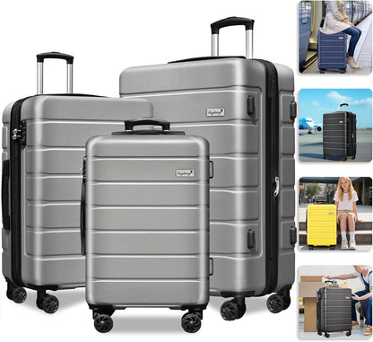 Explorer 20 Inch Carry On - Hardshell Suitcases with Front Pocket, Blue
