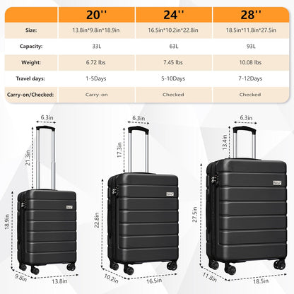 Explorer 20 Inch Carry On - Hardshell Suitcases with Front Pocket, Blue