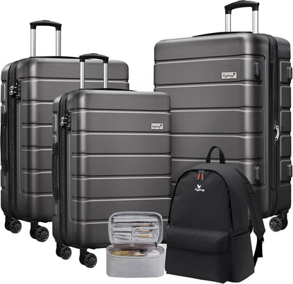 Explorer 20 Inch Carry On - Hardshell Suitcases with Front Pocket, Blue