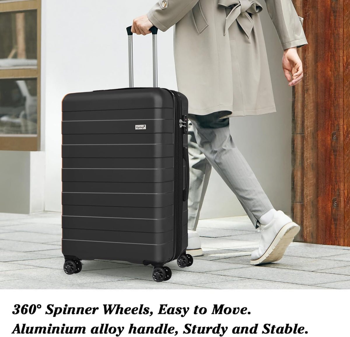 Explorer 20 Inch Carry On - Hardshell Suitcases with Front Pocket, Blue