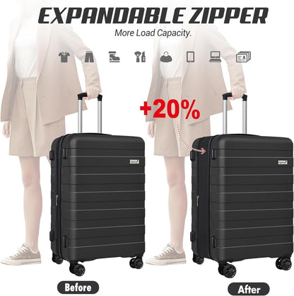 Explorer 20 Inch Carry On - Hardshell Suitcases with Front Pocket, Blue