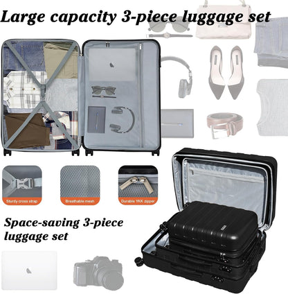 Explorer 20 Inch Carry On - Hardshell Suitcases with Front Pocket, Blue