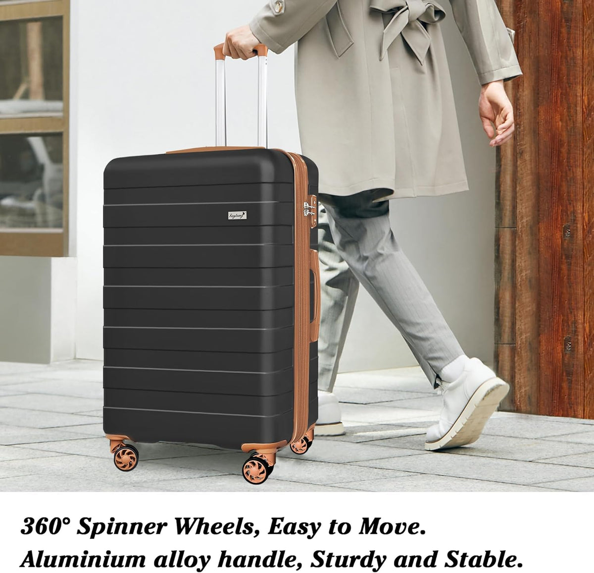 Explorer 20 Inch Carry On - Hardshell Suitcases with Front Pocket, Blue