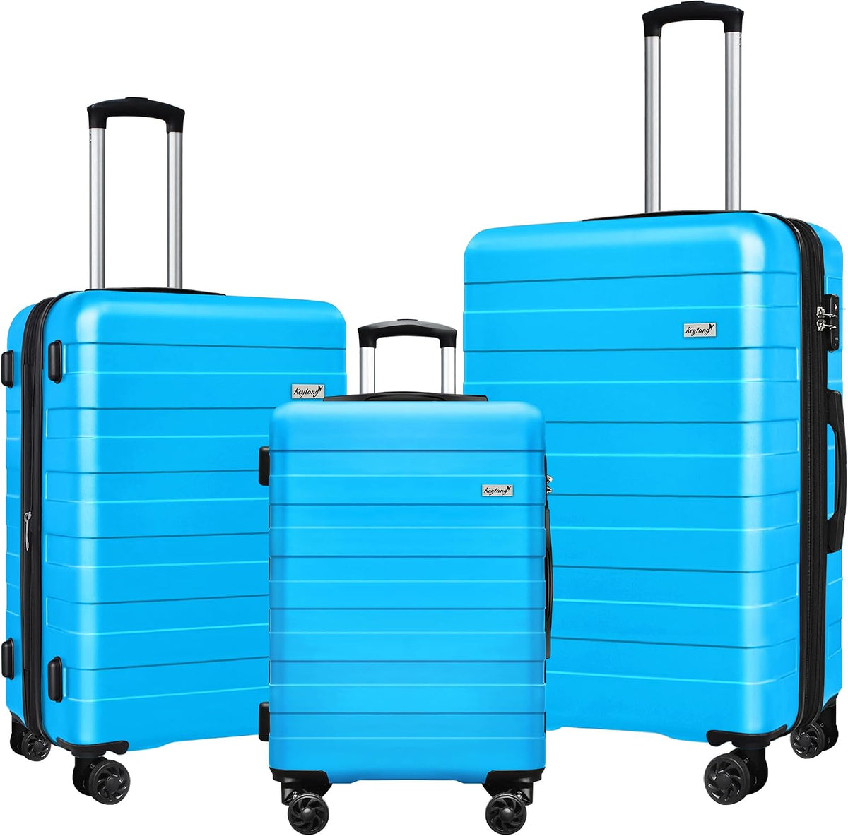 Explorer 20 Inch Carry On - Hardshell Suitcases with Front Pocket, Blue