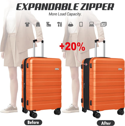 Explorer 20 Inch Carry On - Hardshell Suitcases with Front Pocket, Blue