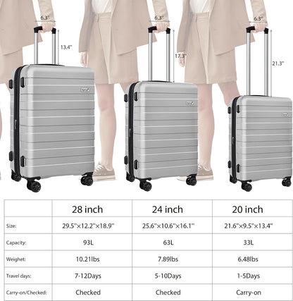 Explorer 20 Inch Carry On - Hardshell Suitcases with Front Pocket, Blue