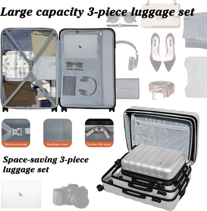 Explorer 20 Inch Carry On - Hardshell Suitcases with Front Pocket, Blue