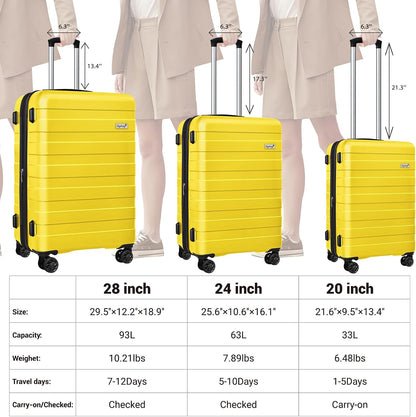 Explorer 20 Inch Carry On - Hardshell Suitcases with Front Pocket, Blue