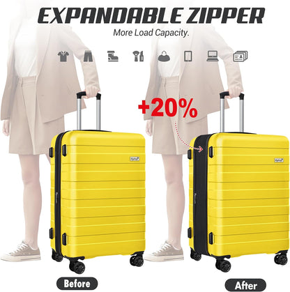 Explorer 20 Inch Carry On - Hardshell Suitcases with Front Pocket, Blue